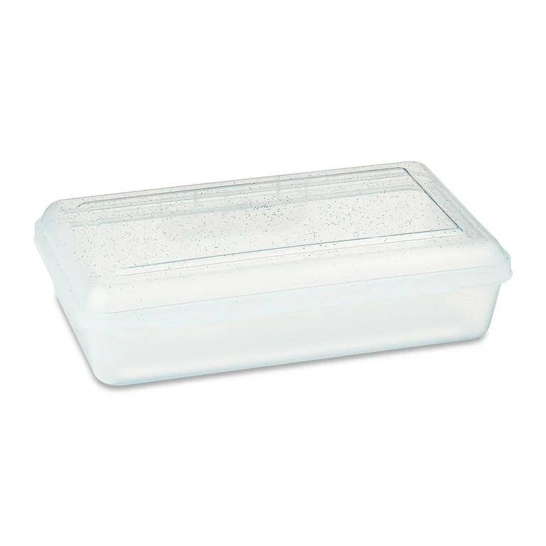 Pen+Gear Lightweight Plastic Pencil Box with Snap-on Lid, Clear with Confetti Glitter, 1-Pack | Walmart (US)