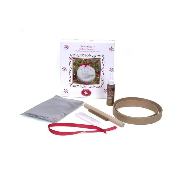 Child to Cherish Marshmallow Clay Glitter Handprint Christmas Ornament - 159662 | Walmart (US)