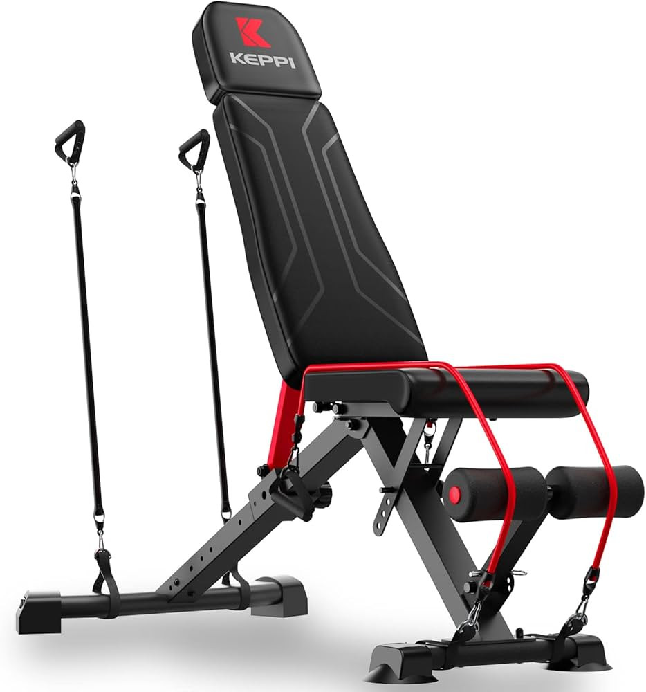 Keppi Adjustable Weight Bench-Foldable Workout Bench Press for Full Body Strength Training, Incli... | Amazon (US)
