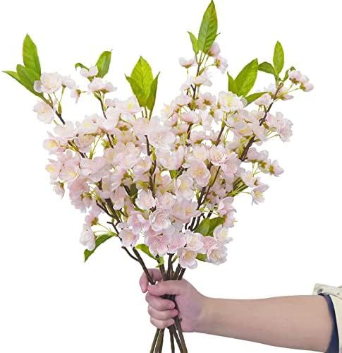 Artificial Cherry Blossoms Short, Cherry Blossom Branches for Vases, Peach Blossom Branches for Home | Amazon (US)