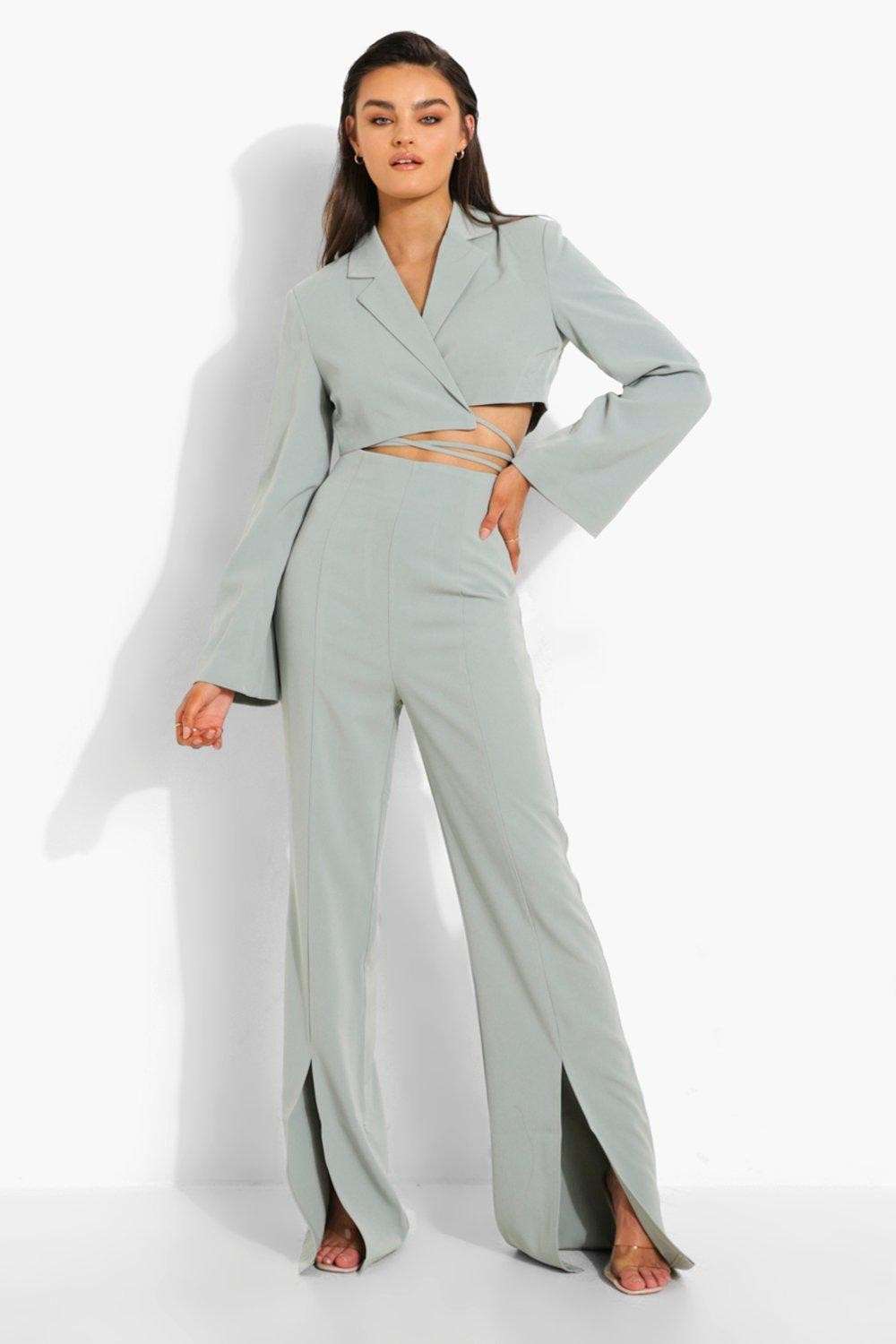Tailored Split Front Trousers | Boohoo.com (UK & IE)