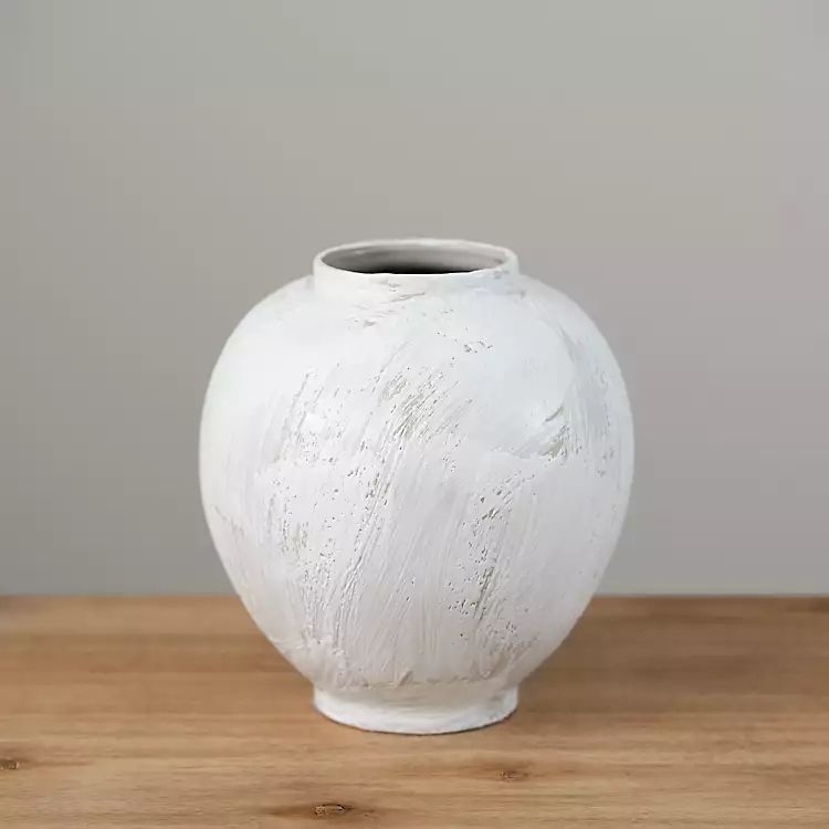 White Painted Rotund Vase, 8 in. | Kirkland's Home