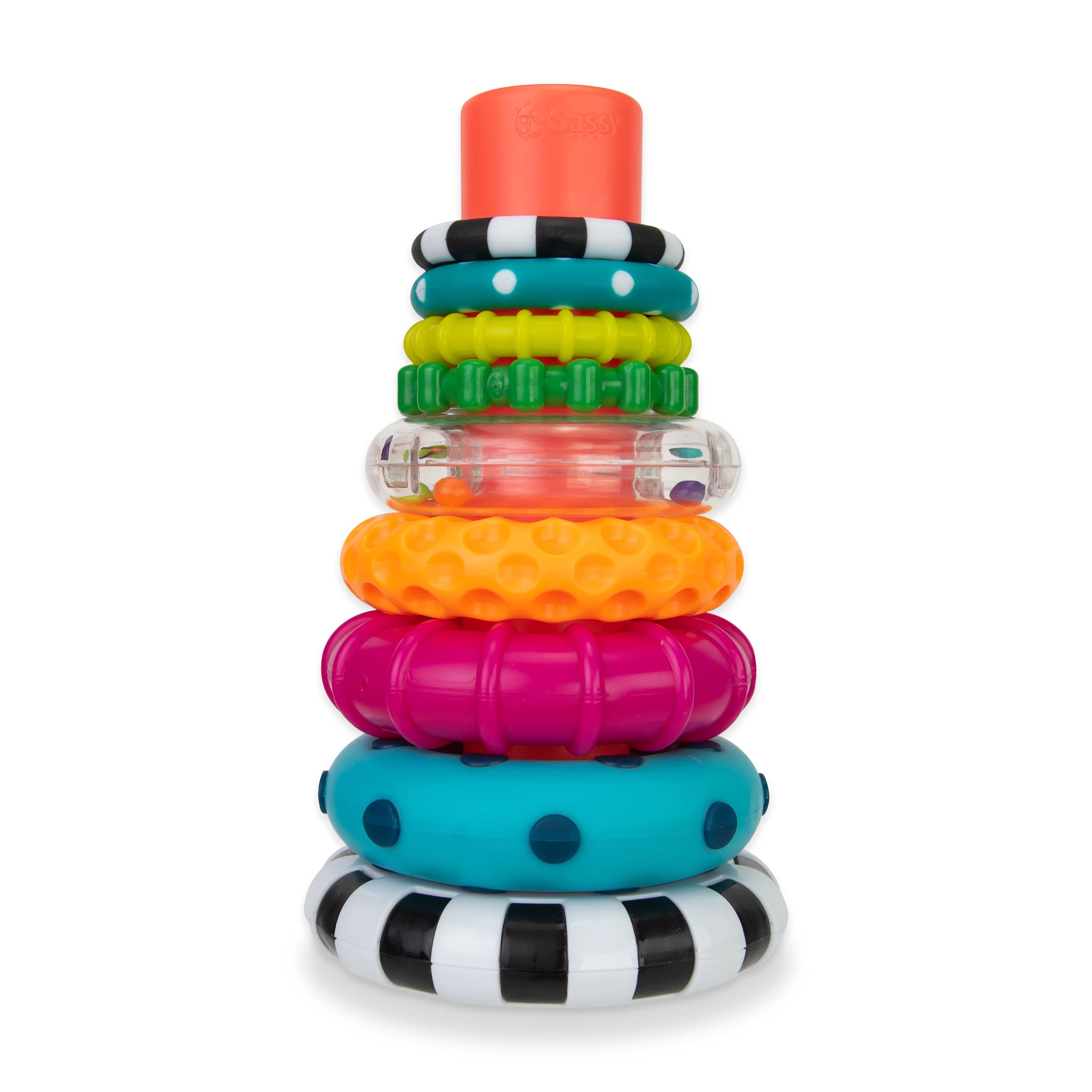 Sassy Stacks of Circles Stacking Ring STEM Learning Toy, 9 Piece Set, Age 6+ Months | Walmart (US)