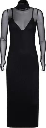 AFRM Shailene Sheer Long Sleeve Dress | Nordstrom | Nordstrom
