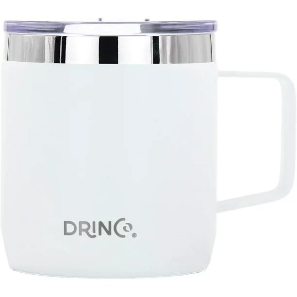 Drinco 14-Ounce Double-Wall Vacuum-Sealed Stainless Steel Coffee Mug, Artic White - Walmart.com | Walmart (US)