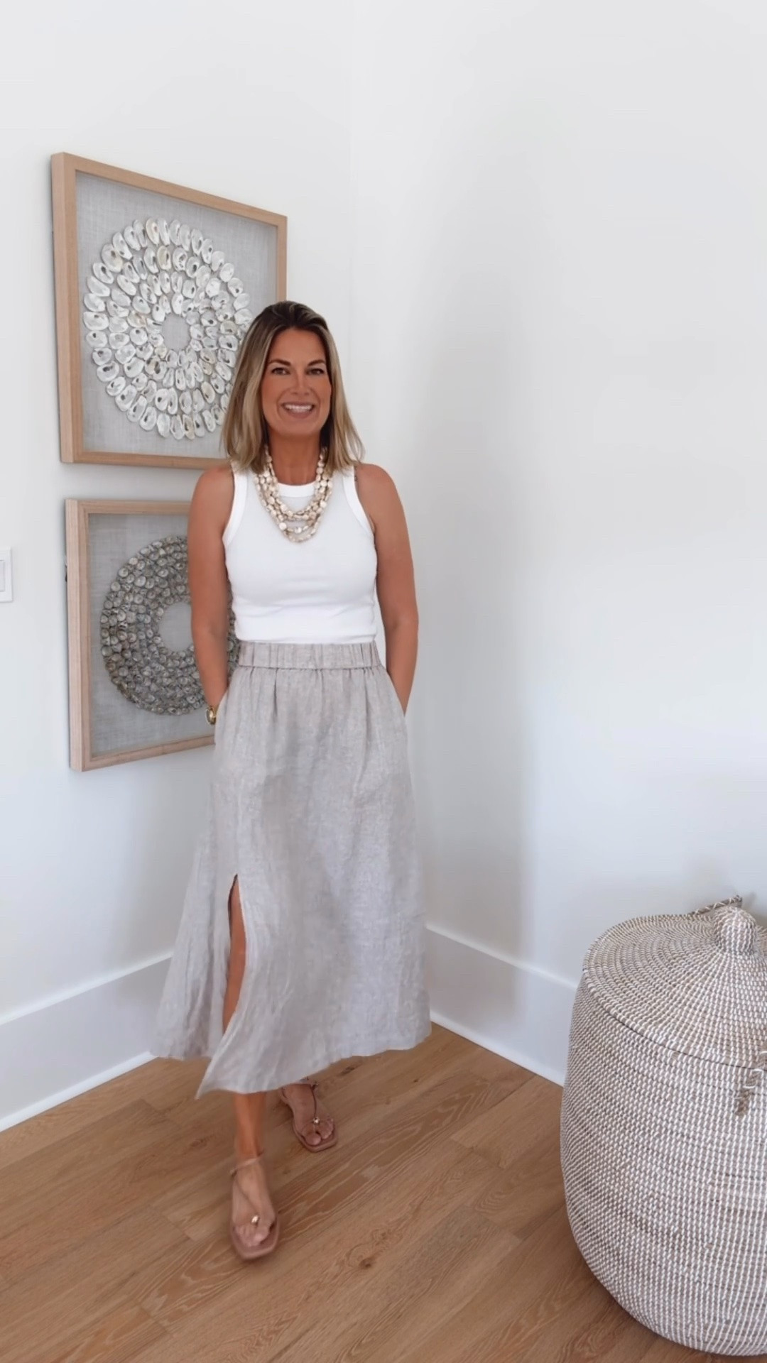 A linen skirt is a natural fiber, cooler alternative to shorts! I am in small in the top and skirt. I am 5’11”.

#LTKgrwm #LTKTall #LTKOver40