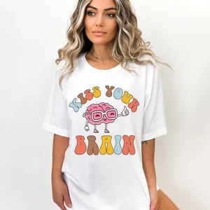 Kiss Your Brain Custom Shirt,Teacher Shirts, Teacher Appreciation Gift, Custom Retro Teacher Gift... | Etsy (US)
