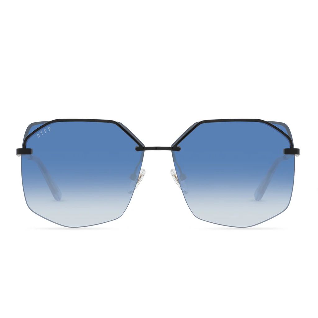 BREE - BLACK + AEGEAN BLUE GRADIENT SUNGLASSES | DIFF Eyewear