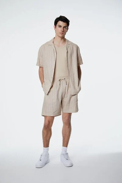 Pinstriped Linen-Blend Shirt | Forever 21