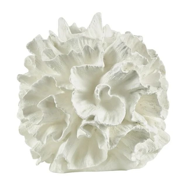 9" x 9" Cream Resin Textured Coral Sculpture, by DecMode | Walmart (US)