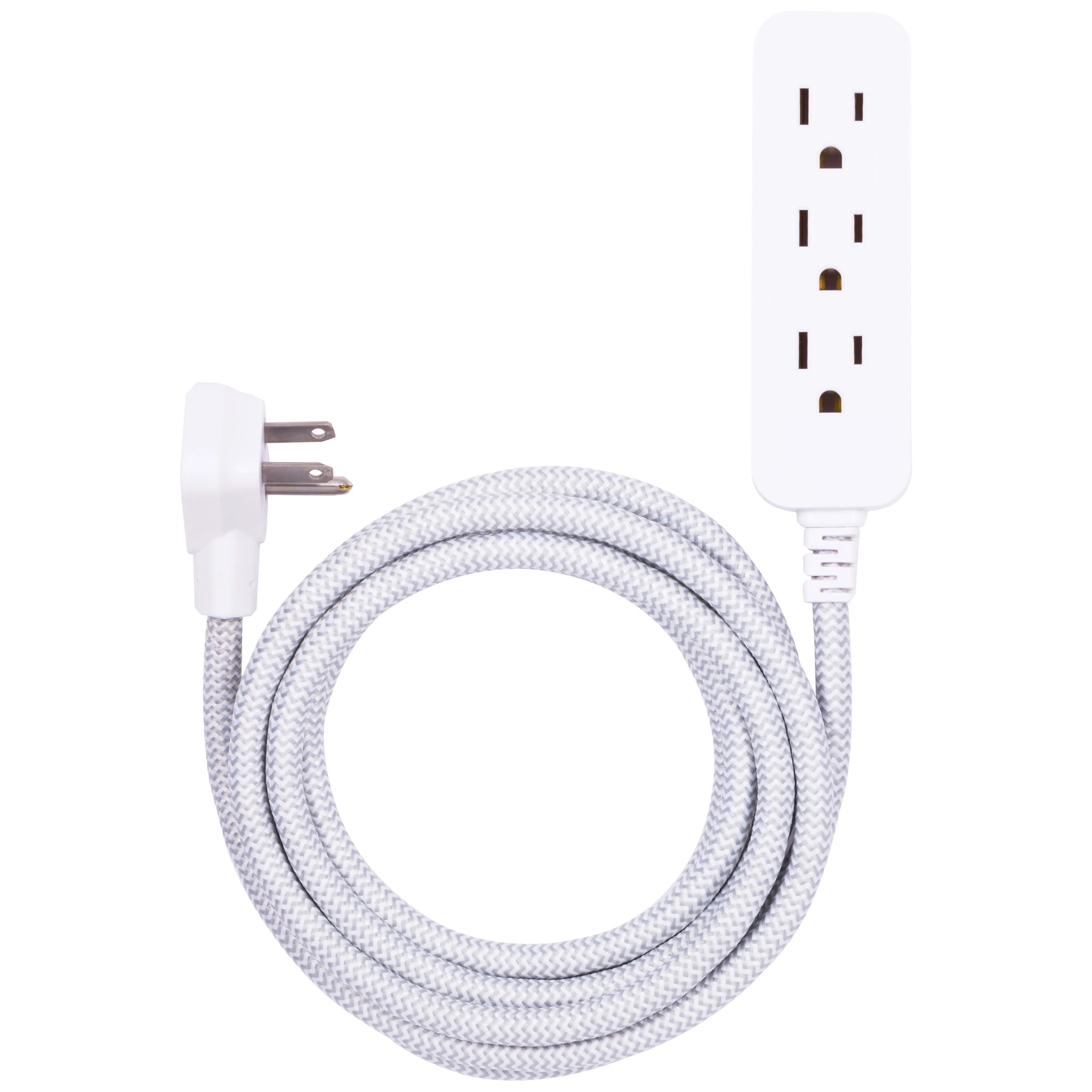 Cordinate 10ft. 3-Outlet Extension Cord, White/Gray – 39624 - Walmart.com | Walmart (US)