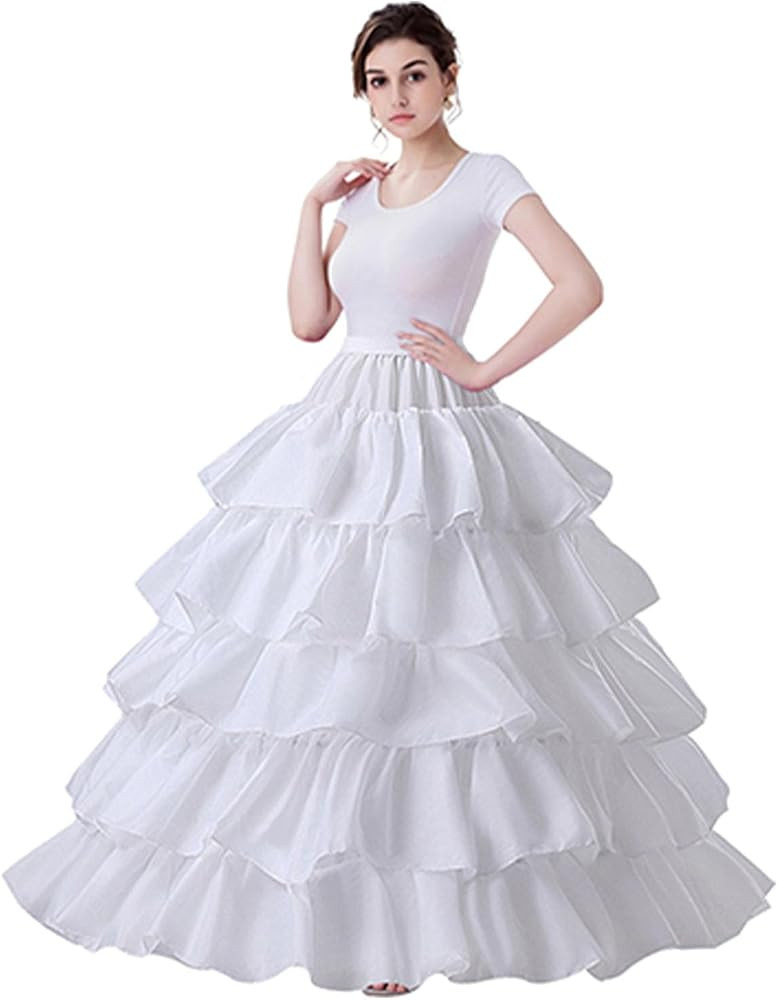 4 Hoops Full A-Line Crinoline Petticoat Underskirt White | Amazon (US)