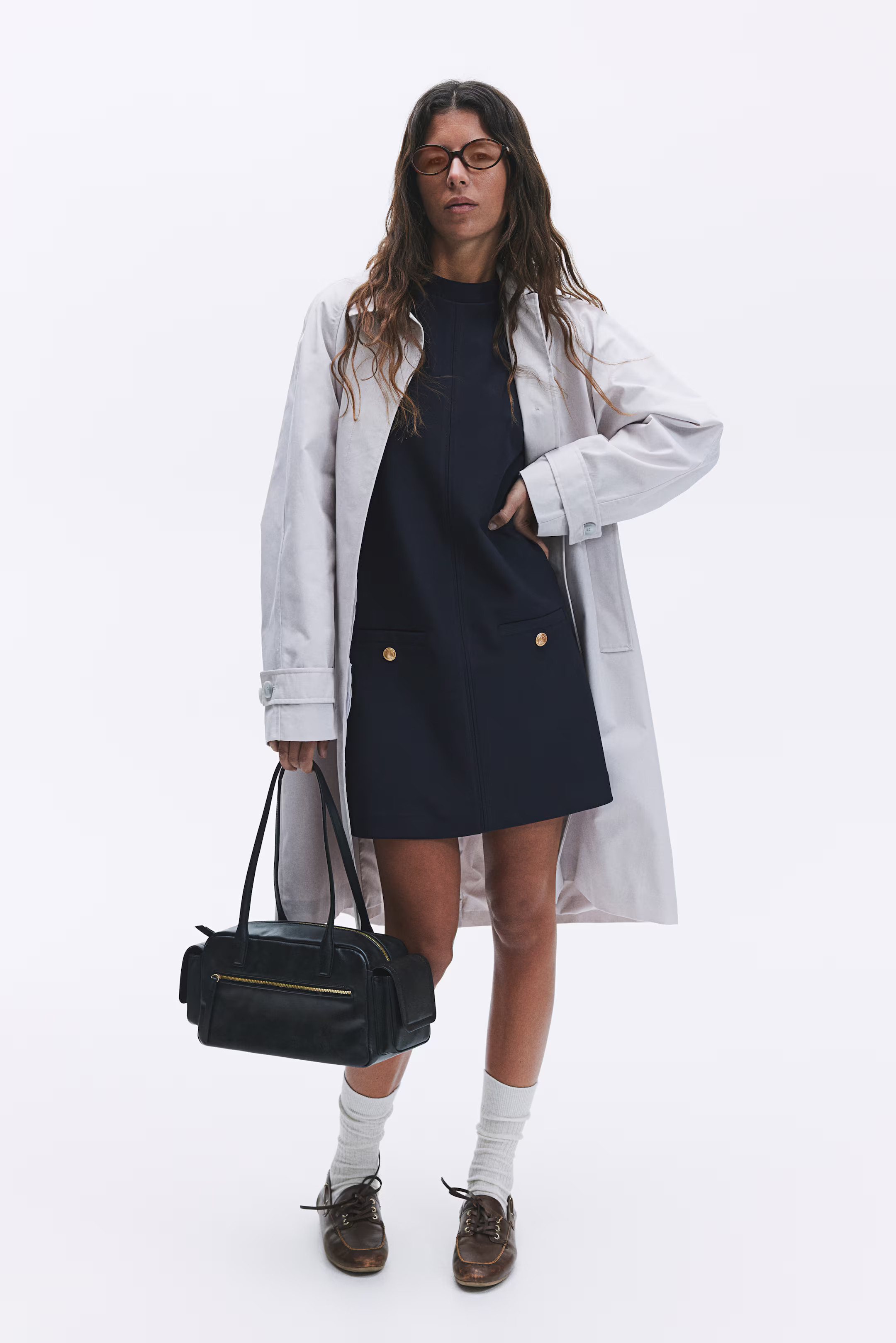 A-Line Dress - Navy blue - Ladies | H&M US | H&M (US + CA)