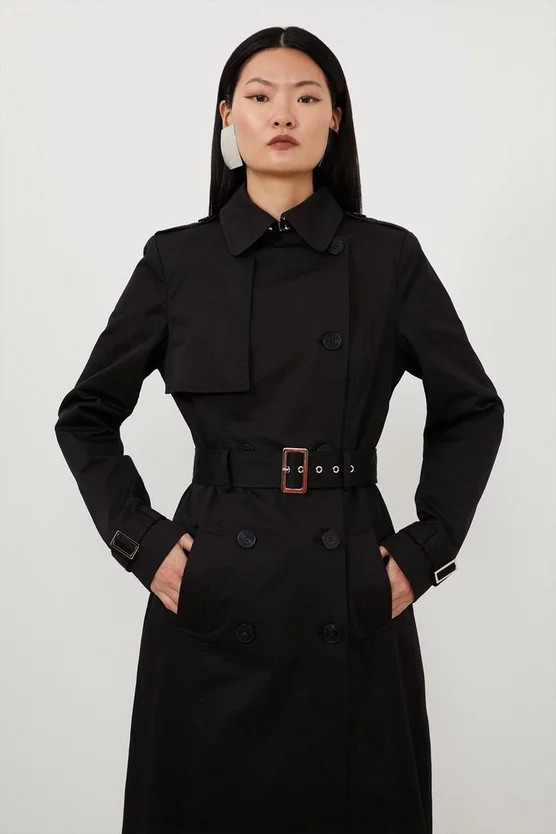Tailored Classic Belted Trench Coat | Karen Millen | Karen Millen US