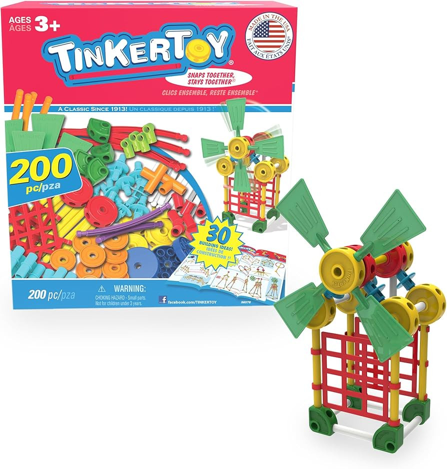 TINKERTOY 30 Model 200 Piece Super Building Set - Preschool Learning Educational Toy for Girls an... | Amazon (US)