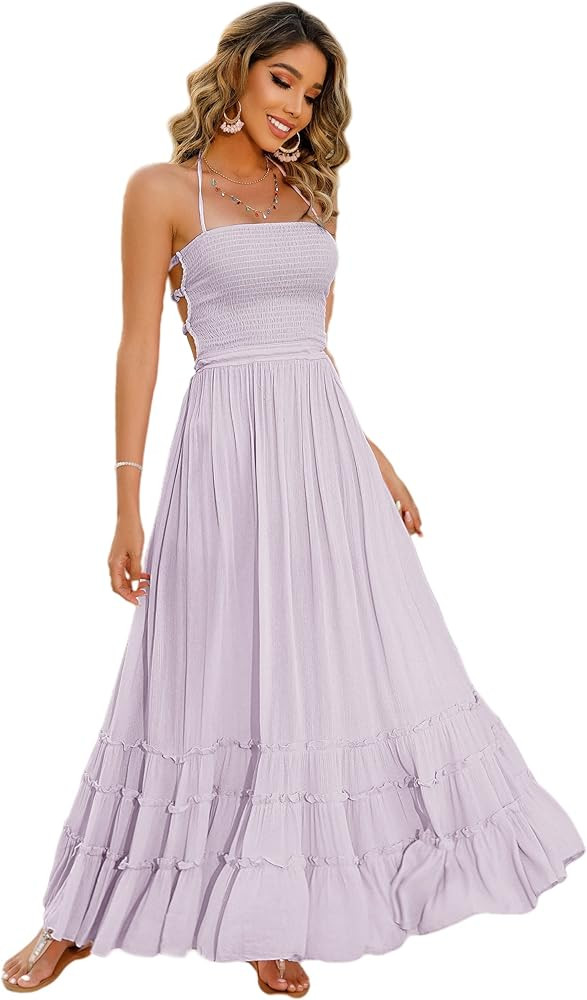 R.Vivimos Womens Summer Cotton Sexy Backless Long Dresses | Amazon (US)