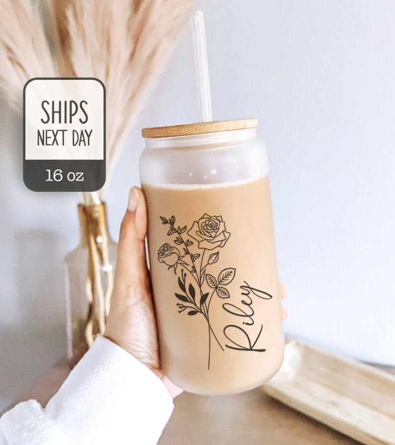 Personalized Birth Flower Tumbler Personalized Birth Flower Coffee Cup With Name Gifts for Her Pa... | Etsy (US)