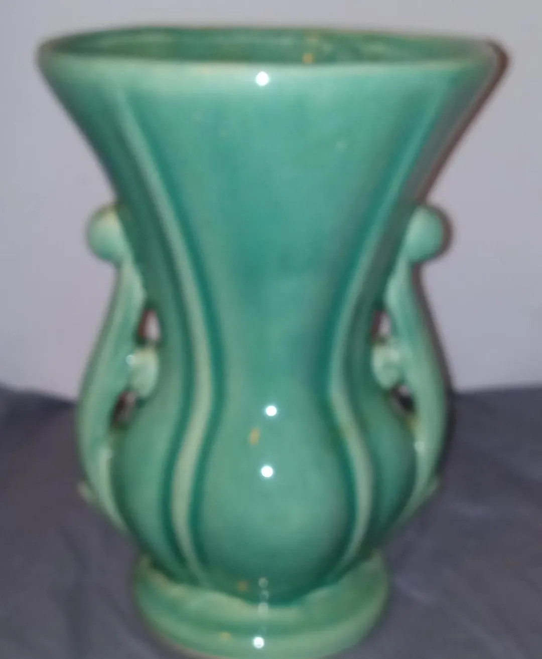 1940's, Mccoy Mark, Turquoise, Double Handle, Vase - Etsy | Etsy (US)
