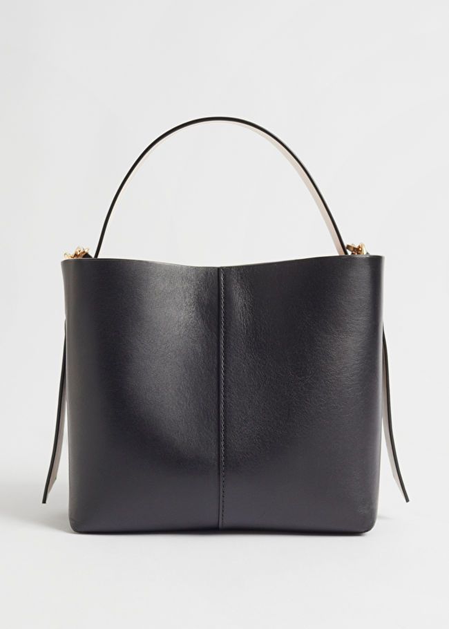 Double Strap Leather Bucket Bag | & Other Stories US