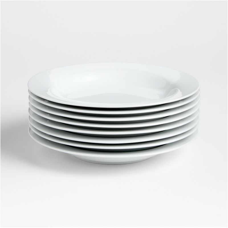 Aspen Rimmed Bowl Plates 9", Set of 8 + Reviews | Crate & Barrel | Crate & Barrel