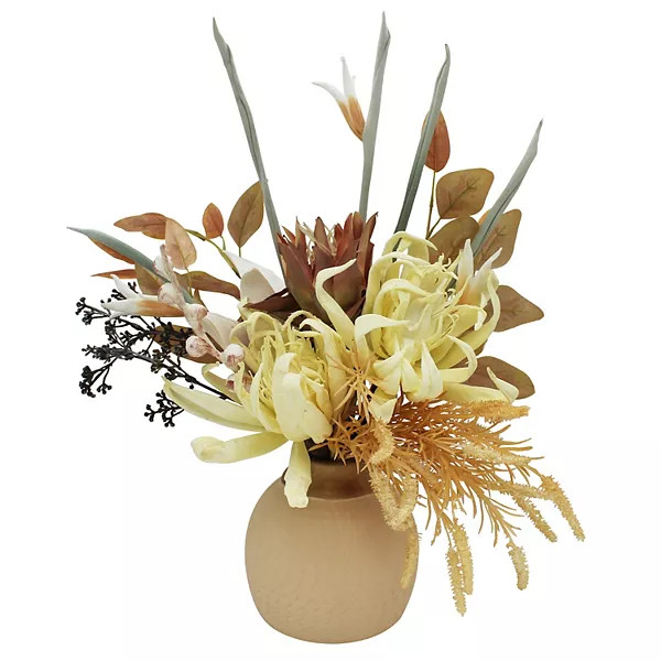 Artificial Wild Grass Arrangement In Handled Vase Floral Arrangement Table Decor | Kohl's