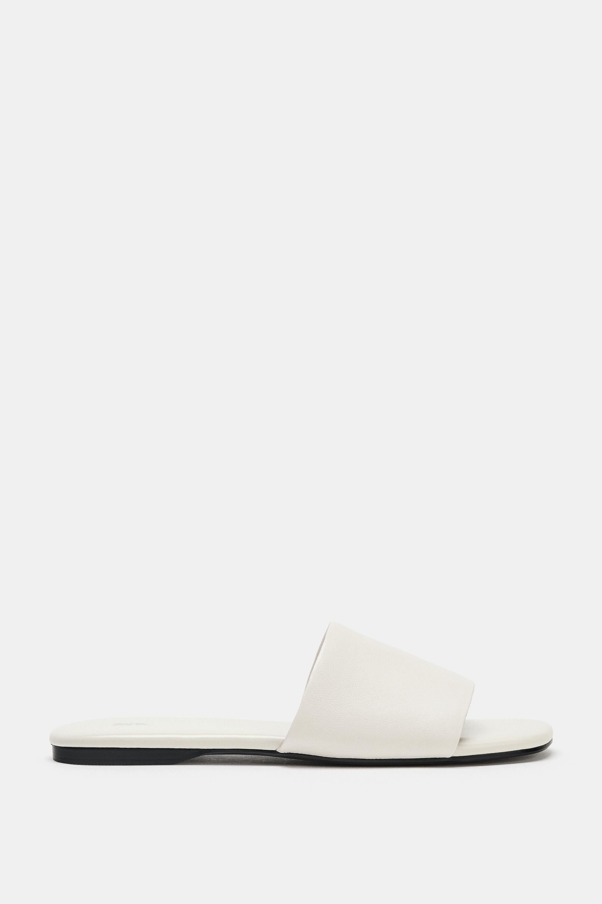 FLAT LEATHER SANDALS | Zara Canada