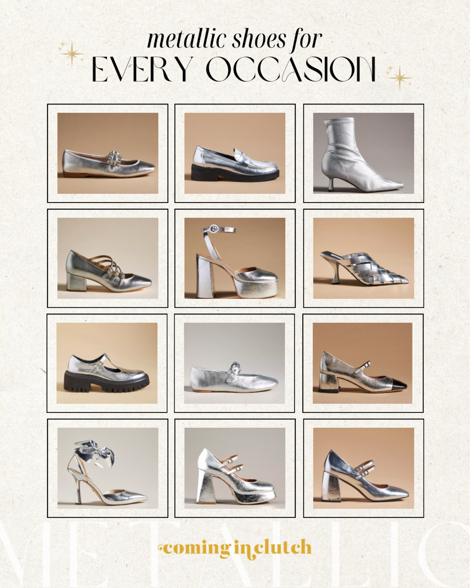 Trending this season: metallic shoes ✨

Ballet flats, silver boots, holiday heels, holiday shoes, mules, silver shoes, silver heels, silver ballet flats

#LTKshoecrush #LTKSeasonal #LTKstyletip