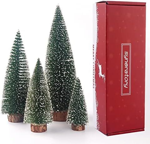 Amazon.com: Small Christmas Tree,Mini Christmas Tree, Mini Pine Tree, Bottle Brush Fake Trees wit... | Amazon (US)