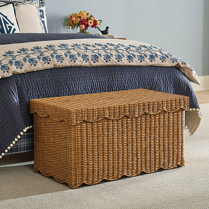 Lulu Woven Scalloped Storage Basket | Ballard Designs, Inc.