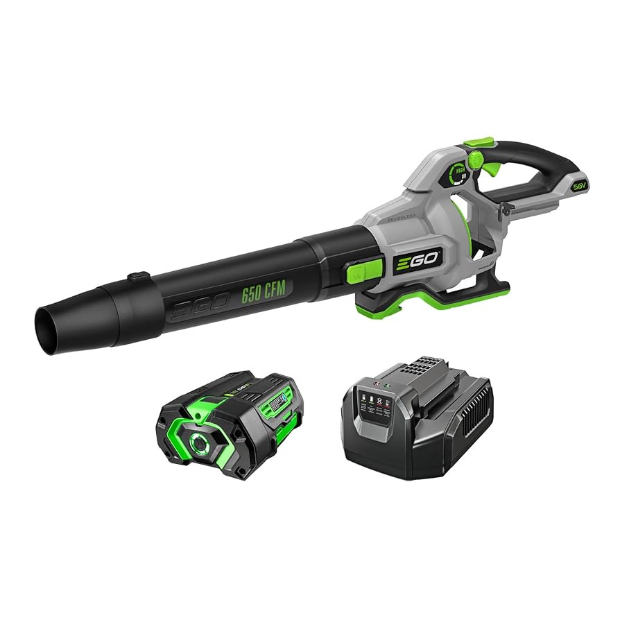 EGO Power+ LB6504 650 CFM Variable-Speed 56-Volt Lithium-ion Cordless Leaf Blower 5.0Ah Battery a... | Amazon (US)