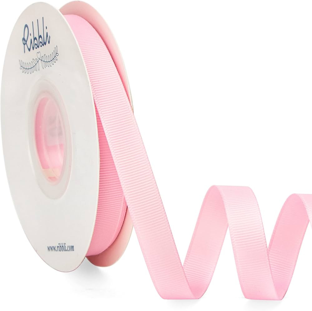 Ribbli Pearl Pink Grosgrain Ribbon, 1/2 inches x Continuous 25 Yards, Use for Bows DIY Hair Acces... | Amazon (US)