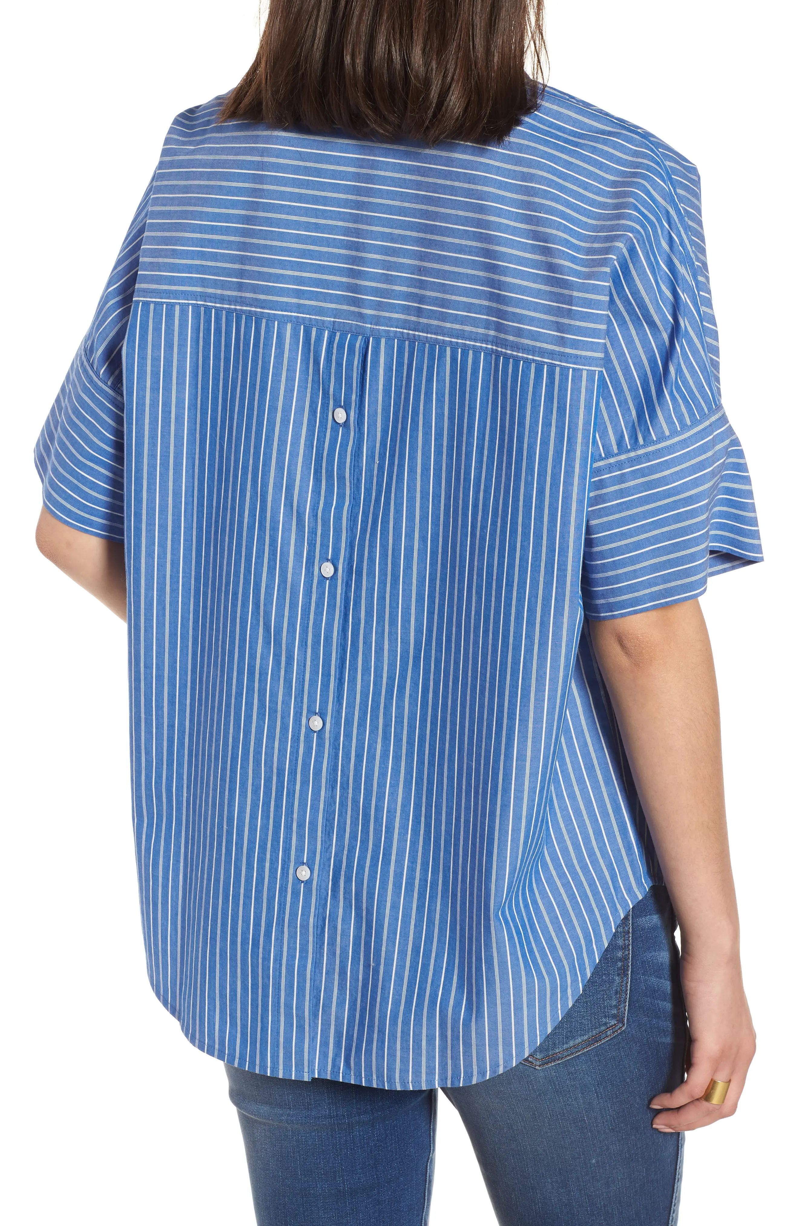 Courier Stripe Button Back Shirt | Nordstrom