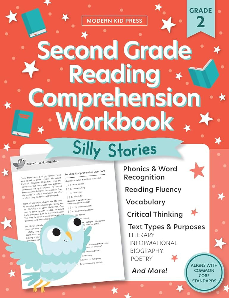 The 2nd Grade Reading Comprehension Workbook for Kids: Silly and Engaging Stories, Biographies, P... | Amazon (US)