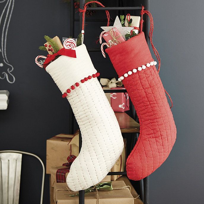 Audree Pom Pom Stocking | Ballard Designs | Ballard Designs, Inc.