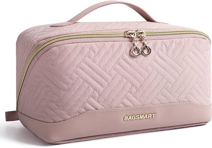 BAGSMART Makeup Bag Cosmetic Bag, Travel Makeup Bag,Water-resistent Makeup Bags for Women Portabl... | Amazon (US)