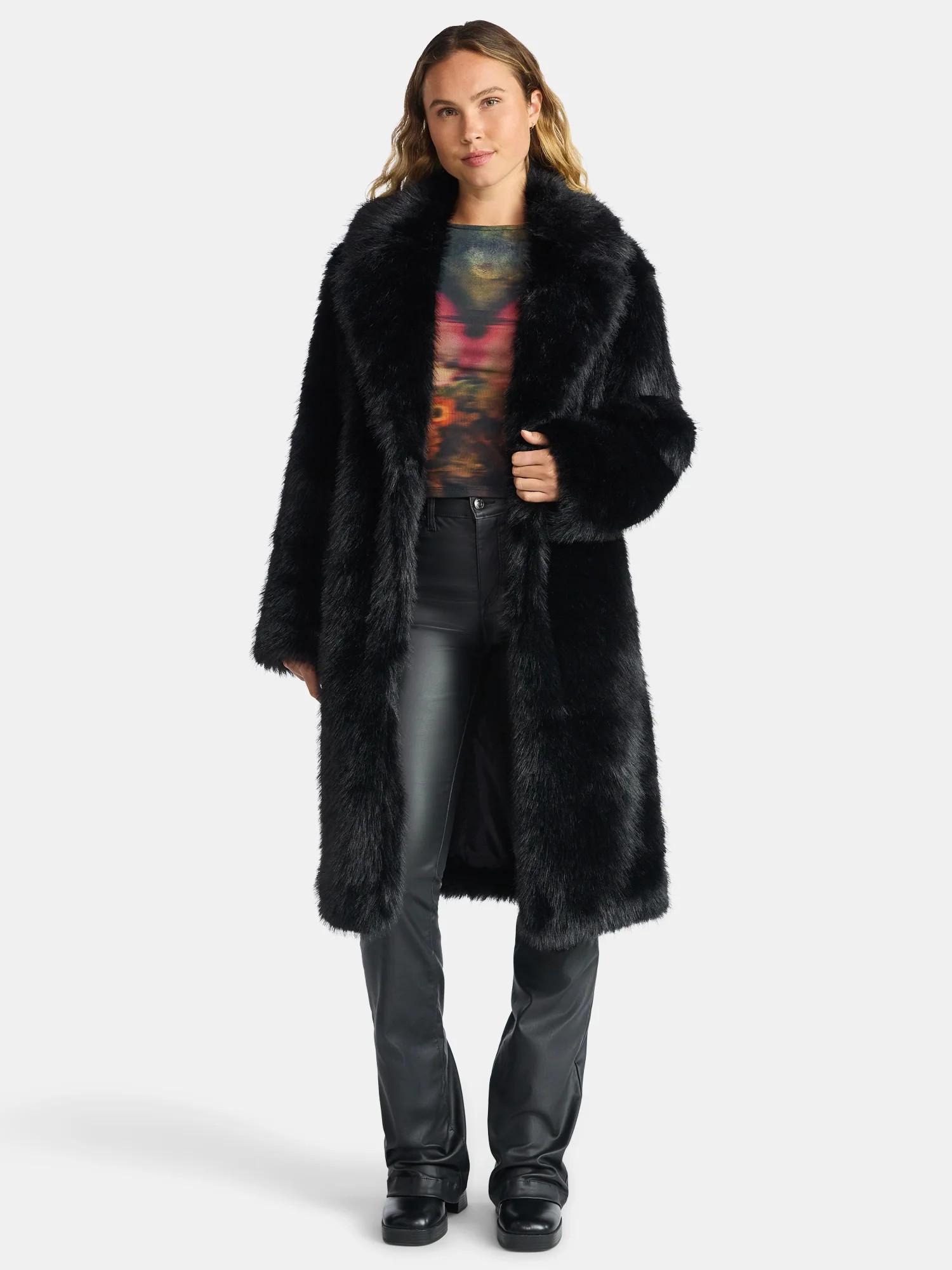 Madden NYC Women's Oversized Faux Fur Coat, Sizes XS-XXXL | Walmart (US)