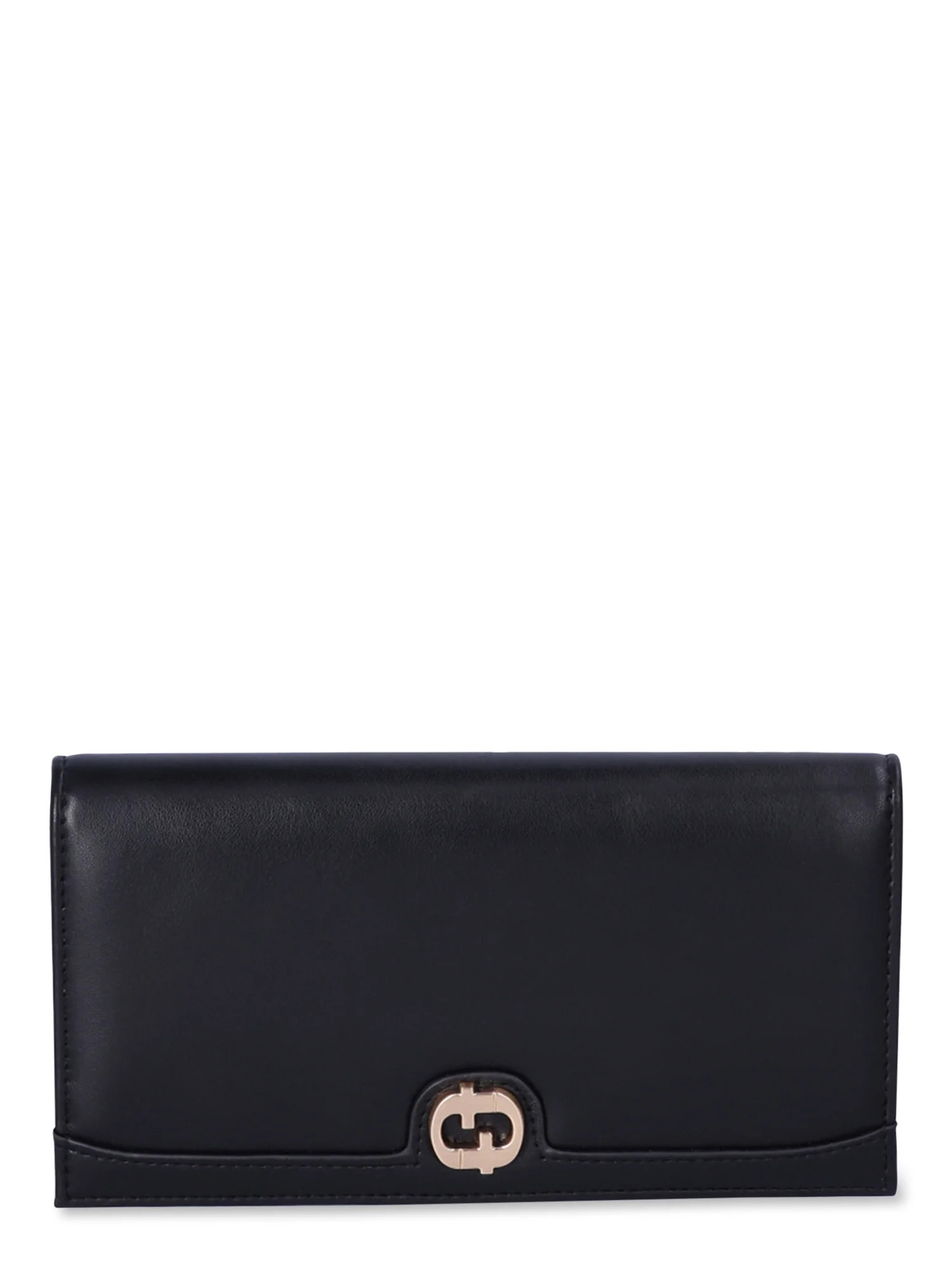 Time and Tru Women's Double Gusset Bifold Wallet, Black | Walmart (US)