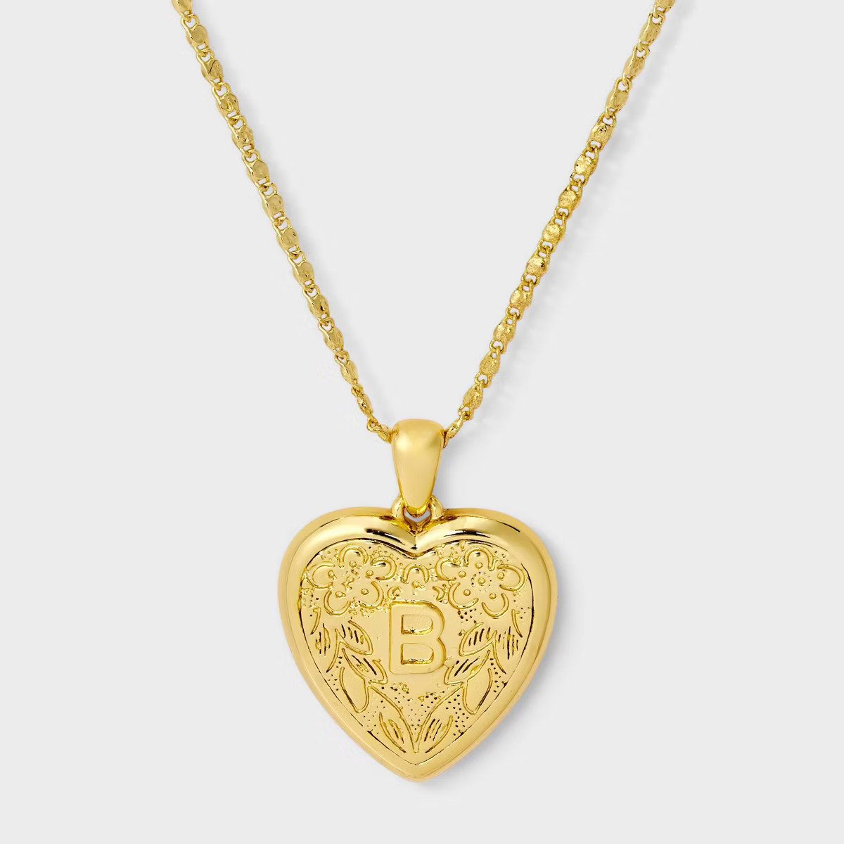 14K Gold Dipped Heart Charm Initial Necklace - A New Day™ Gold | Target