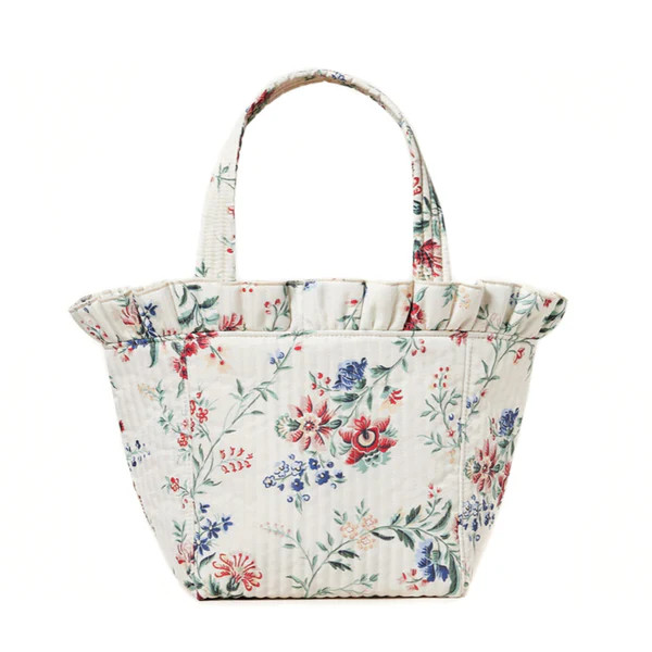 Claire Tote, Cream Vine Floral | The Avenue