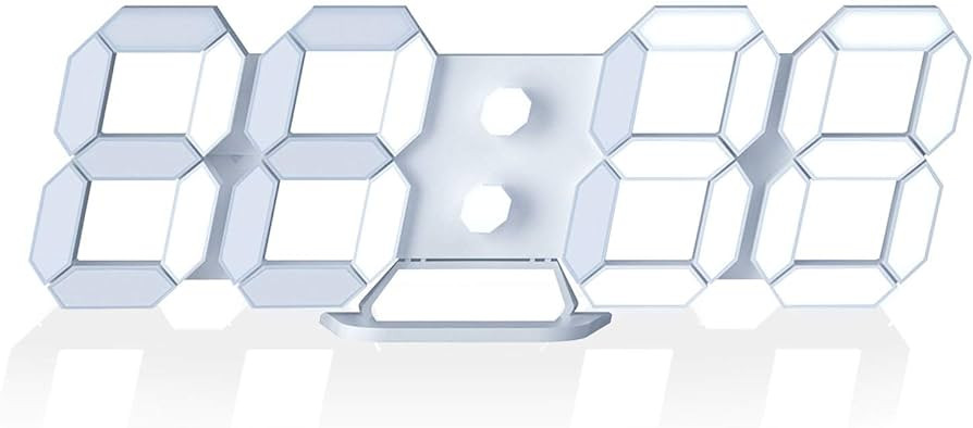 EDUP HOME Modern 3D LED Digital Desk Alarm Clock for Kitchen Bedroom Office, Fashion Design 9.7" ... | Amazon (US)