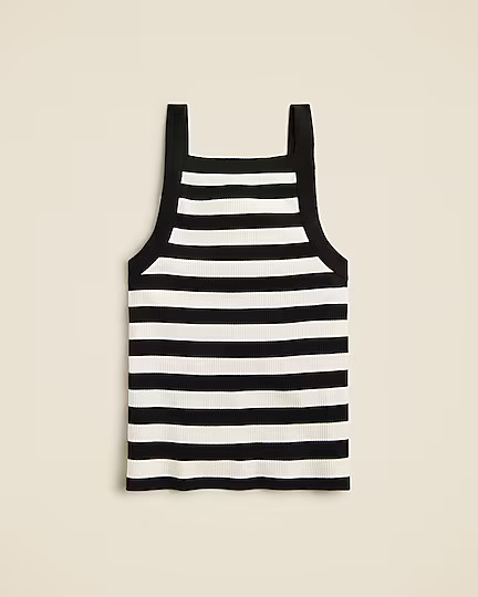 Vintage rib wide-strap tank top in stripe | J. Crew US