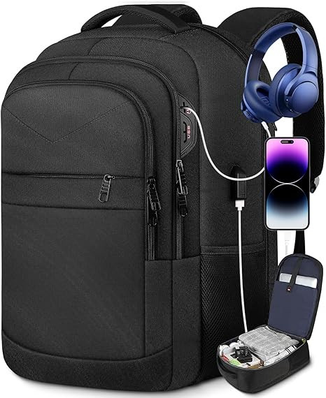Lapsouno Large Travel Laptop Backpack, School Backpack, Carry on Backpack, Extra Sturdy 17 Inch T... | Amazon (US)