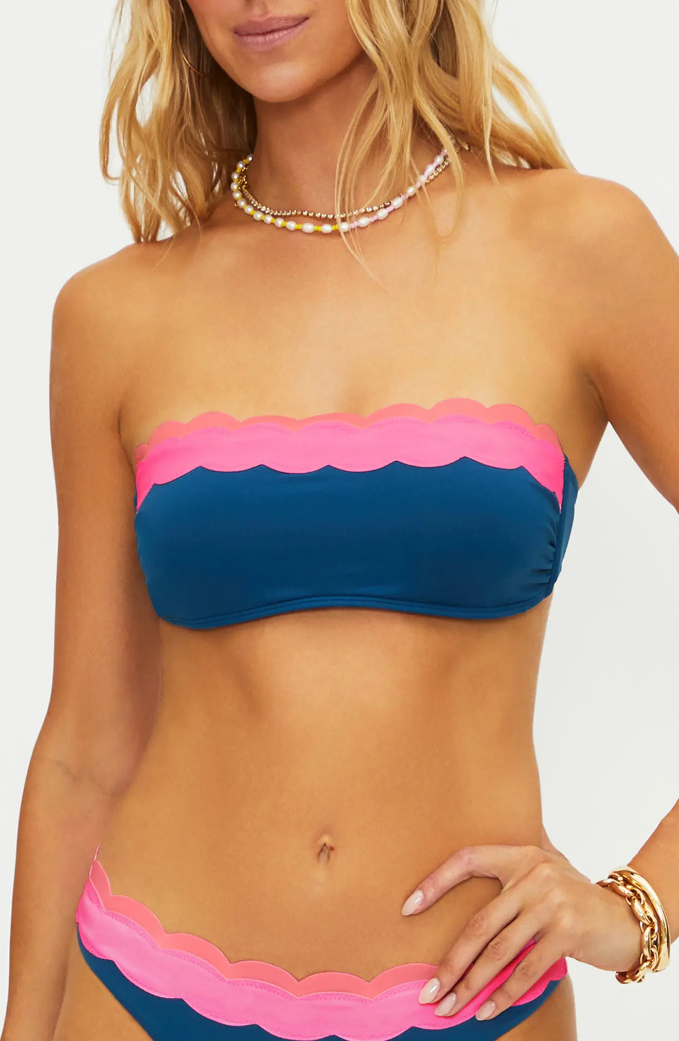 Sybil Scallop Colorblock Bikini Top (Women) | Nordstrom | Nordstrom