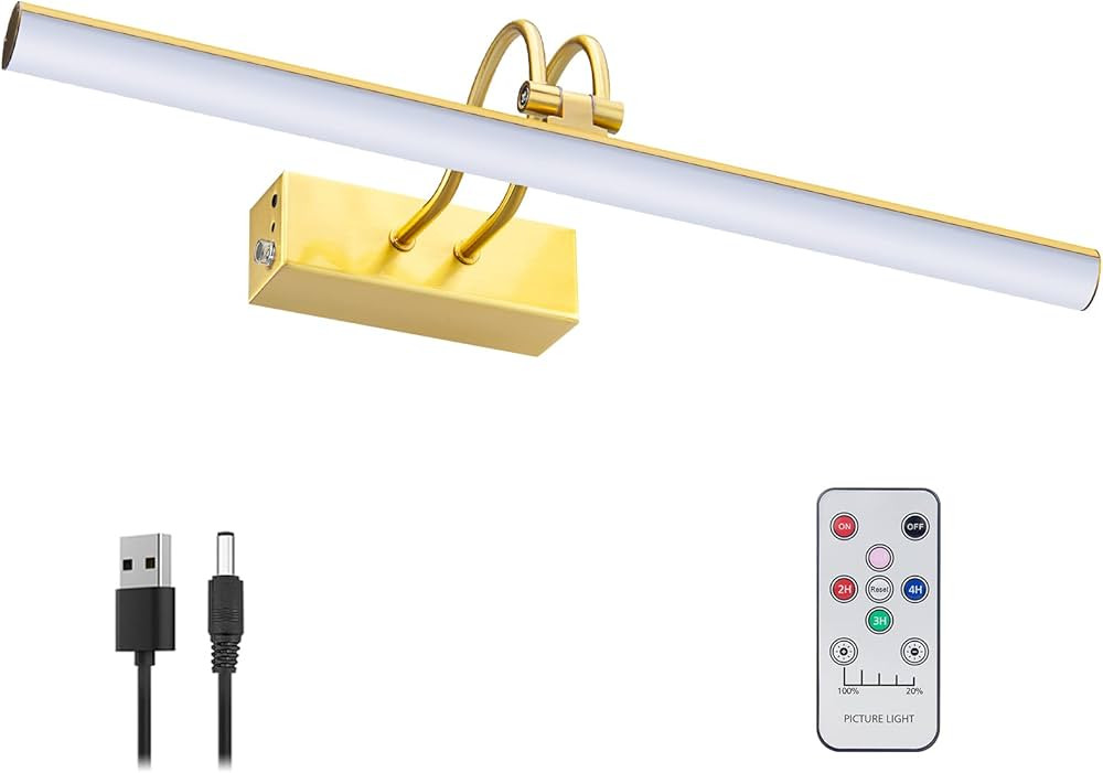 HEAGEERO Picture Light, Battery Operated Picture Light with Remote Control, Wireless Picture Ligh... | Amazon (US)