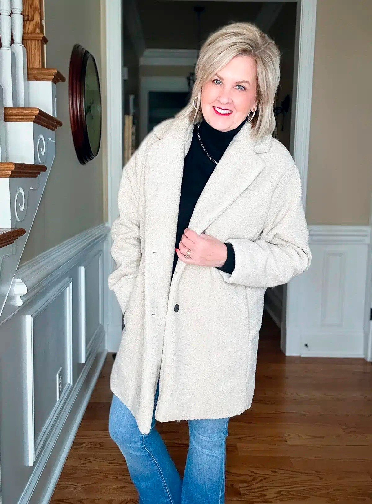 This teddy coat is a great option for Winter! This one is from Amazon and comes in multiple colors. Most are under $45, but some are under $30. I’m wearing a large. 

#LTKSaleAlert #LTKootd #LTKWorkwear