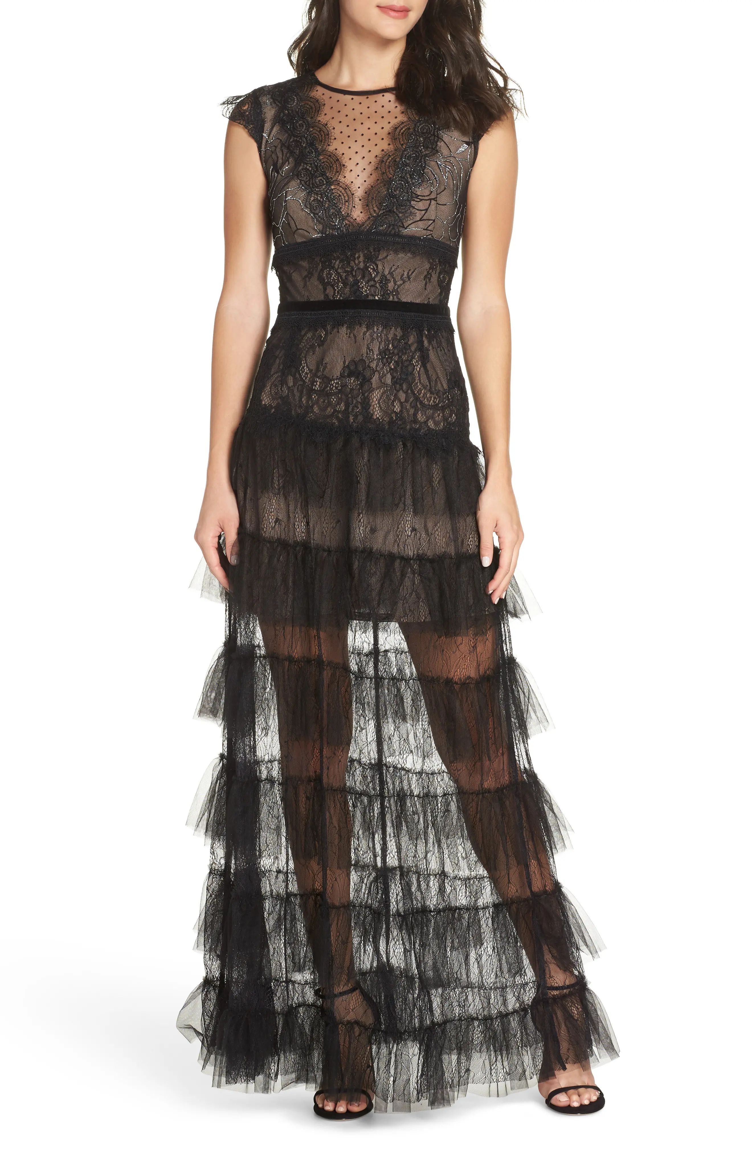 Women's Bronx And Banco Lolita Lace A-Line Gown | Nordstrom