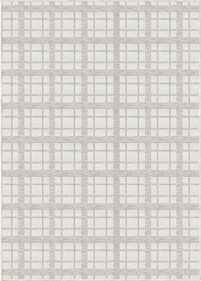 Amazon.com: Morgan Bullard Rug Collection by Orian Reversible Indoor/Outdoor Landon Natural Silve... | Amazon (US)