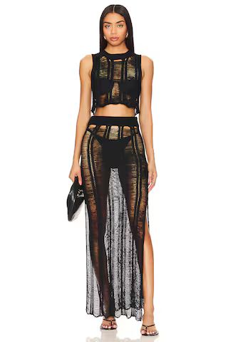 superdown Tayla Maxi Skirt Set in Black from Revolve.com | Revolve Clothing (Global)
