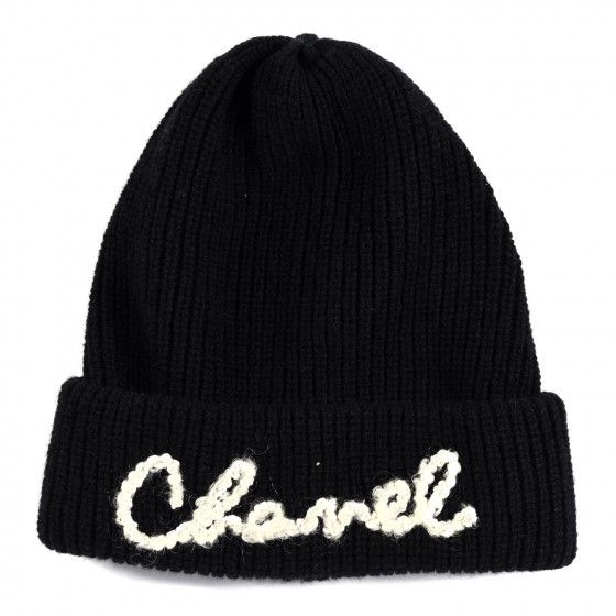 CHANEL

Cashmere Embroidered Beanie Hat Black White | Fashionphile