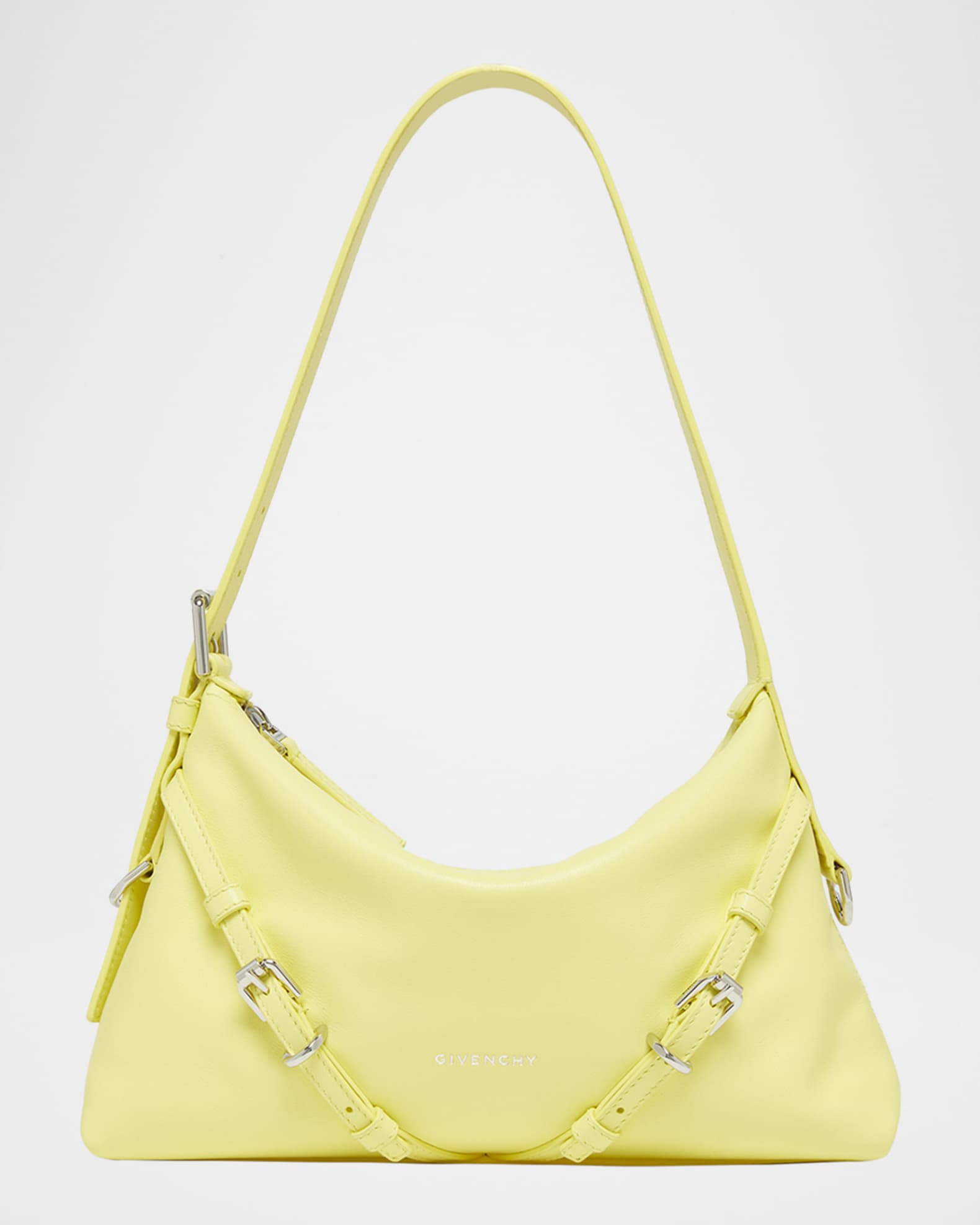 Voyou Mini Curved Leather Shoulder Bag | Neiman Marcus